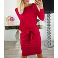 thumbnail image 3 of PRETTYGARDEN Women's Fall Bodycon Party Dress Casual Long Sleeve Tie Waist Fitted Sheath Pencil Dresses with Pockets, 3 of 7