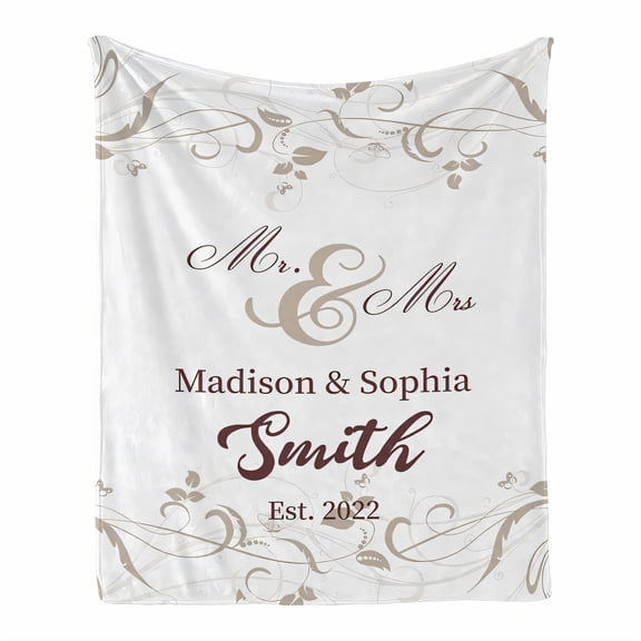 AUQ Throw Blanket,Sentimental Gift Throw Warm Blanket,Wedding Memory Piece Throw Blanket for Couch,Style1,30*40in