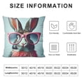 thumbnail image 5 of Orinice  Funny Throw Pillow Cushion Cover, Little Rabbit in Sunglasses Beauty Bunny Fluffy Creature Pet Portrait Fashion Image, Decorative Square Accent Pillow Case,  White, 5 of 5