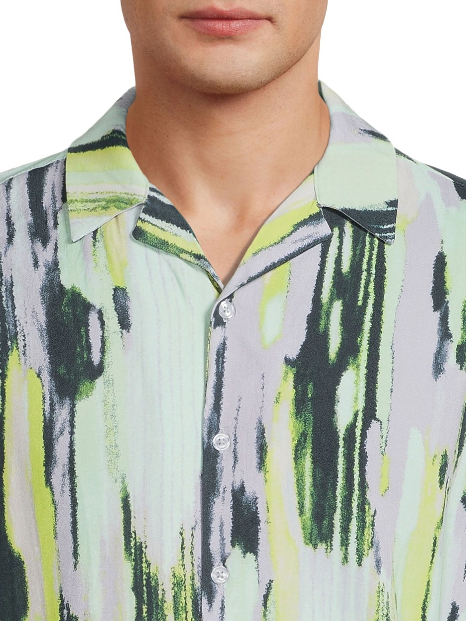 No Boundaries Men's and Big Men's Printed Shirt with Short Sleeves