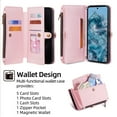 thumbnail image 2 of Dteck Wallet Crossbody Bag Case for Google Pixel 9 / 9 Pro,Magnetic Leather Zipper Pocket Built-in Card Slots Case Shockproof Full Body Protective Kicktand Cover with Wrist/Shoulder Strap,Pink, 2 of 9