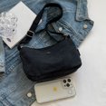 thumbnail image 3 of Bolso De Hombro Pequeño Bolso De Lona Informal Para Mujer Con Cierre De Cremallera, Bolso Para Teléfono, Bolso Satchel (Negro), 3 of 8