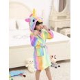 thumbnail image 1 of Albornoces con capucha de unicornio de Navidad para niños, bata de baño de arcoíris con estrella, pijamas de animales para niños y niñas, camisón para niños, ropa de dormir para niños, 1 of 2