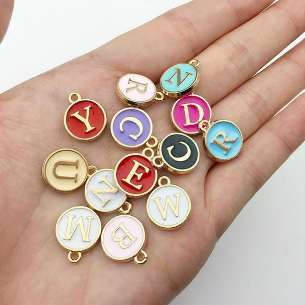 26x Enamel Alphabet Charms Letter Bracelet Jewelry for Making