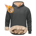 thumbnail image 2 of Blekii Men's Fleece Lined Pullover Hoodie, Thick Warm Sweatshirt for Winter, Solid Color Casual Streetwear, Oversized Fit for Maximum Comfort, Cozy Interior for Freezing, 2 of 9