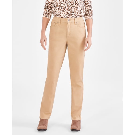 Petite High Rise Natural Straight-Leg Jeans Downing Sand 6P