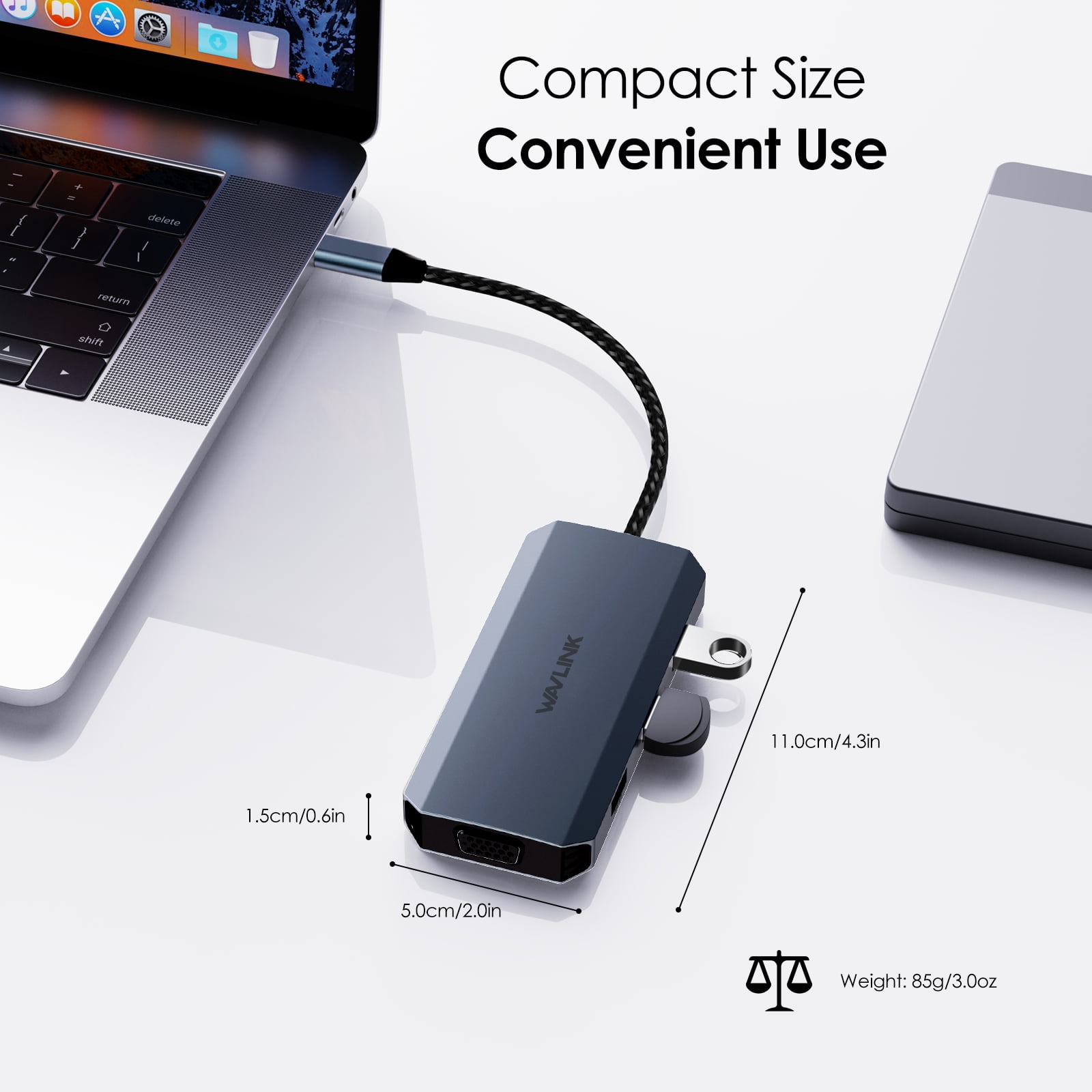 WAVLINK 7-IN-1 USB Dock Station, USB Adapter with HDMI/DP/VGA for Dell/HP/Lenovo Laptop Dock