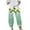 Green, variant on Aoochasliy Linen Pants for Women Elastic Waist Buttons Printing Thin Stretch Skinny Pants for Casual Home Holiday