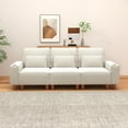 thumbnail image 2 of BSHTI Chenille Deep Seat 3-Seater Sofa with Brushed Stainless Steel Cup Holders and 3 Decorative Pillows – Modern Comfortable Couch for Living Room, 2 of 12