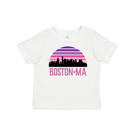 

Inktastic Boston Gifts for Kids Retro Skyline Gift Baby Girl T-Shirt