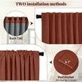 thumbnail image 3 of 100% Blackout Curtains 2 Panels Set, Thermal Insulated Linen Textured Blackout Drape for Bedroom, Back Tab/Rod Pocket Curtains,Terracotta W50"×L63", 3 of 7
