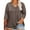 Brown, variant on Womens Plus Size Tops Summer V Neck 3/4 Sleeve Casual Solid Color Tshirts Loose Basic Tunic Tees