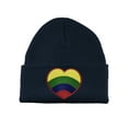 thumbnail image 1 of Gravity Threads Rainbow Heart Patch Cuffed Beanie - Navy, 1 of 2
