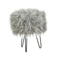 thumbnail image 3 of TMS Patrice Round Faux Fur Stool, Multiple Colors, 3 of 4