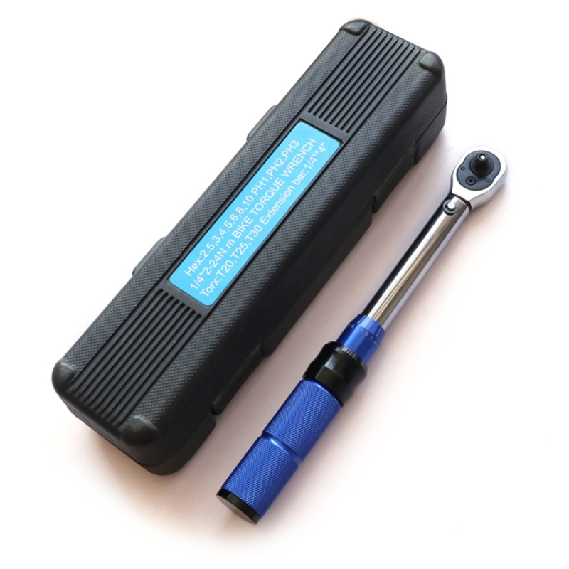 Bike Torque Wrench Set 1/4 inch Drive 2-24Nm Adjustable Torque Screwdriver