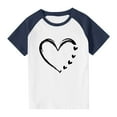 thumbnail image 4 of Piuwrlz 3 Years Toddler Short T Shirt Sleeve Girls Navy T-Shirt Crew Neck Shirt Top Navy Size 3 Years, 4 of 8