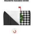 thumbnail image 3 of Welcome Box Magnetic Mailbox Cover - Green Wreath Black and White Buffalo Plaid Mailbox Covers Standard Size 21x18inch Polyester Mailbox Wraps Cover for Home Garden Outdoor Decoration, 3 of 6