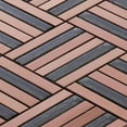 thumbnail image 3 of Modket TDH377RG Rose Gold Copper Color Metallic Metal Brown Glass Parquet Mosaic Tile Backsplash, 3 of 5