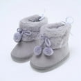 thumbnail image 2 of XBASW Infant Baby Girls Boys Coral Velvet Shoes Bow Winter Cotton Shoes Warm Soft Flats for 0-18M, 2 of 9
