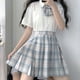 thumbnail image 5 of CZJMS Falda plisada japonesa para mujer, cintura alta, moda JK, minifalda a cuadros, elegante lazo, línea A, baile de verano, para niñas, Cosplay, 5 of 5