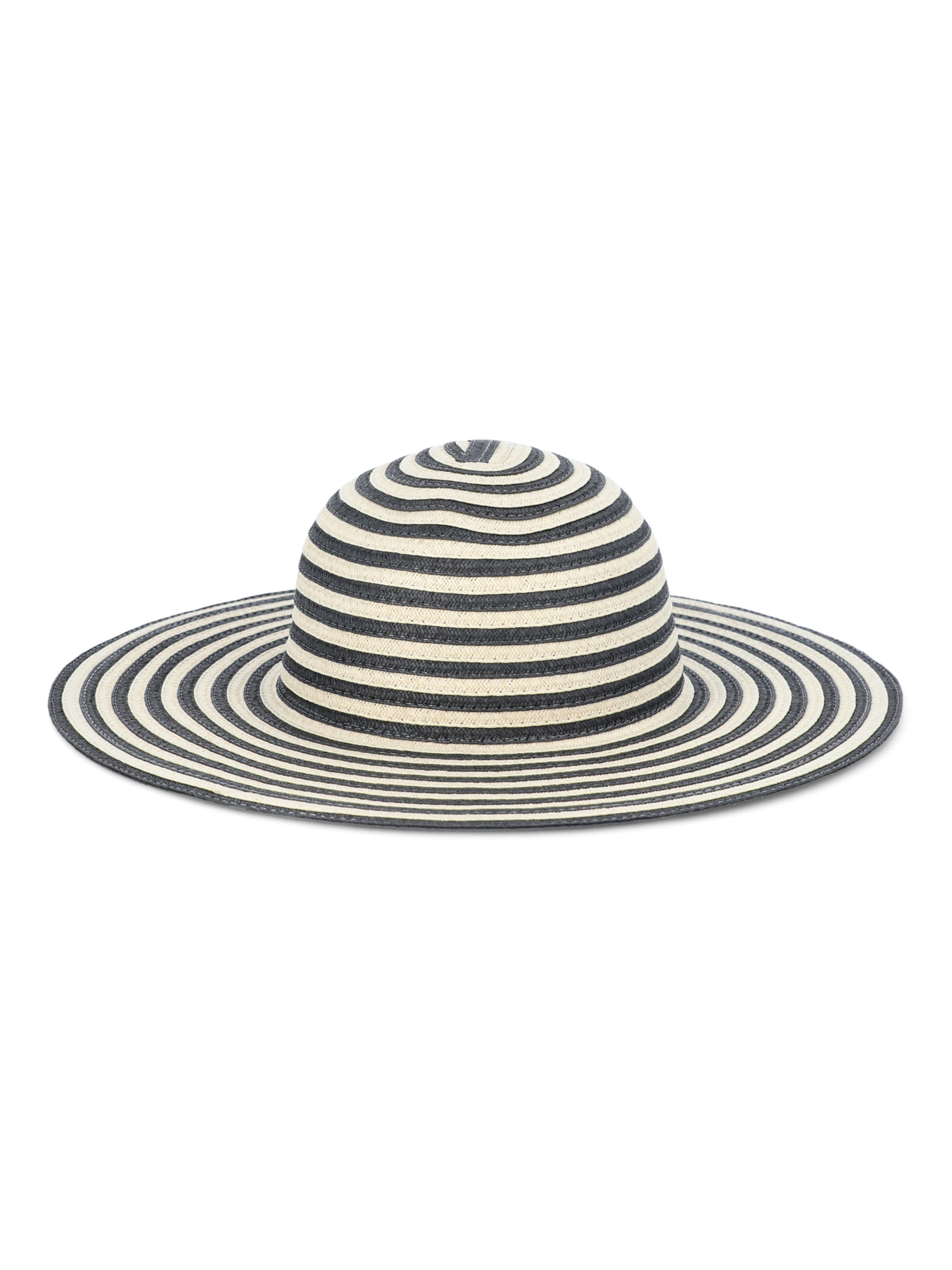 Time and Tru Women’s Striped Floppy Hat, Black/Natural, One Size Fits Most