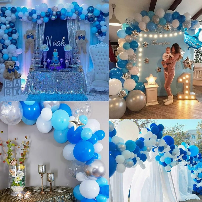 21pcs Blue Balloons 1st Birthday Party Decorations, 1 Year Old Baby Boy First  Birthday Decor