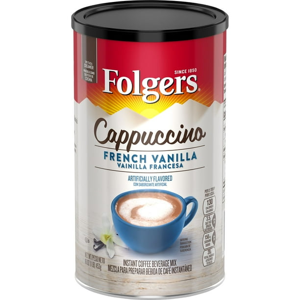 Folgers French Vanilla Flavored Cappuccino Packets, Instant Coffee