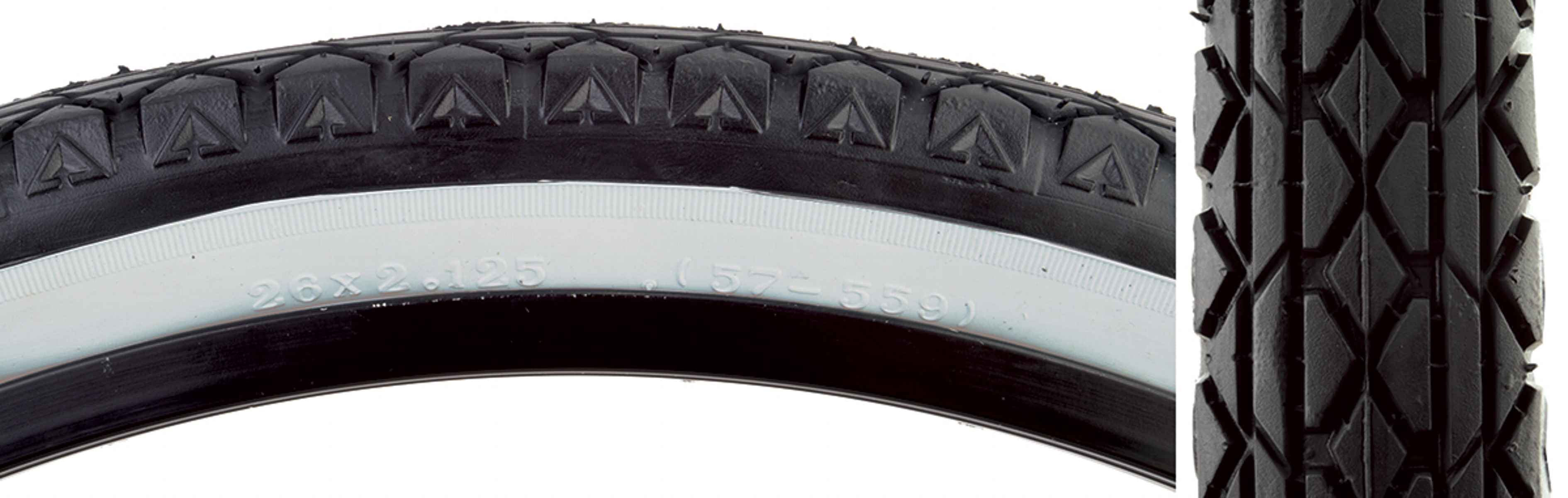 Sunlite Crusher Cruiser Tire – 26 X 3.5 Inches, Black With White Stripe, For Baja Cruz Bikes