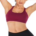 thumbnail image 2 of MesaSe Women‘s Medium Support Cross Back Wirefree Removable Cups Solid Color Padded Yoga Sport Bra, 2 of 8