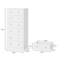 Homfa 6 Drawer White Dresser, Tall Chest of Drawers Storage for