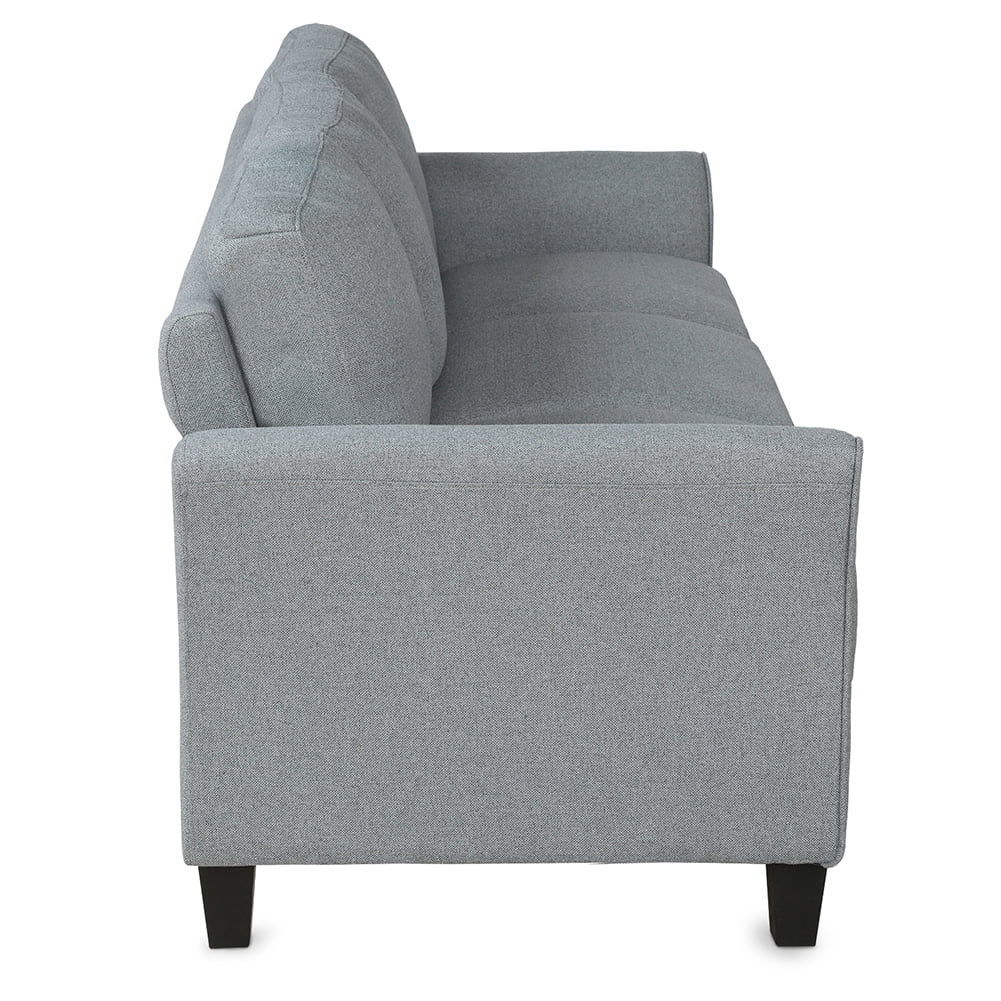 Kadyn Modern 3-Seat Apartment Sofas Couch, Upholstered Sofa with Wood Legs, Futon Sofa for Living Room, Gray