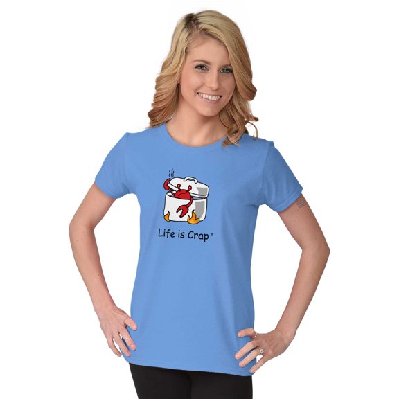 Steamy Boiling Crab Cooking Novelty Women's T Shirt Ladies Tee Brisco Brands S