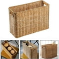 thumbnail image 5 of NAMZI Wicker Magazine Basket Magazine Wicker Basket Woven Magazine Basket, 1 Pc Woven Magazine Rack Woven Storage Basket Woven Book Basket Magazine Wicker Basket (Light Brown), 5 of 5