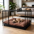 thumbnail image 4 of Chew Proof Bed For Crate Indestructible Kennel Mat With Reinforced Corners Large Washable Chew Pad For Small Chewers (Brown), 4 of 4