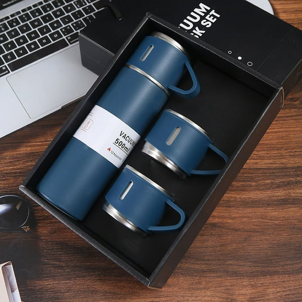 Regalos de empresa termo taza traje una taza de tres tapa caja de regalo traje termo taza 304 taza de acero inoxidable regalo de mano
