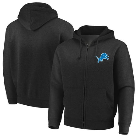 Detroit Lions Team Logo Ball - Detroit Lions Majestic Cap Logo Full-Zip Hoodie - Black