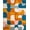 Orange, Pattern 1, variant on ODIKA 4'x6' Machine Washable Non-Slip Area Rug, Minimalist Print Style Indoor High Traffic Rug, Yellow, 250143