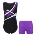 thumbnail image 2 of Alvivi Kids Girls Gymnastics Sleeveless Leotard with Booty Shorts Ballet Dance Unitard Activewear Purple 8, 2 of 5