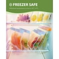 thumbnail image 3 of Sacs Réutilisables pour Congélateur Gallon, Lot de 8, Très Grands, Sans BPA, Sacs à Sandwich et Collations Réutilisables, Extra Épais, Sacs de Rangement Étanches pour Aliments, Mariner la Viande, Fruits, Articles de Toilette, 3 of 7
