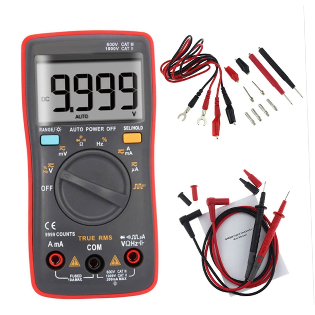 Raindrops Handheld Digital Multimeter with LCD Screen for Accurate Voltage, Current, Resistance and Continuity Testing Tool