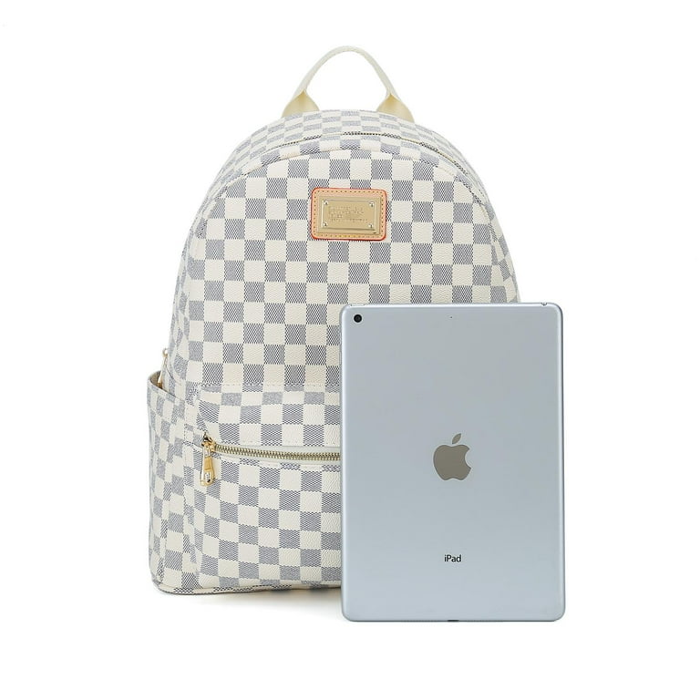 Louis vuitton white checkered backpack hotsell