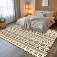 thumbnail image 5 of 5x7 Area Rugs, Abstract Boho Non-Skid Rubber Backing Large Rectangle Rugs - Living Room Bedroom Home Office, Modern African Ethnic Geometric Beige Indoor Floor Mat Carpets Washable Rug, 5 of 9