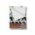 thumbnail image 2 of Floral Soft Flannel Fleece Throw Blanket, Abstract Dotted Petals and Horizontal Oriental Stripes, Cozy Plush for Indoor and Outdoor Use, 50" x 70", Multicolor, by Ambesonne, 2 of 6