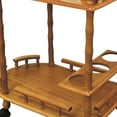 thumbnail image 3 of Oak Finish Rolling Wine Bar Cart, 3 of 8