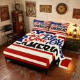 thumbnail image 2 of Manfei Retro God Bless America Print Bed Sheets, USA Flag Full Size Sheets, Red White Blue, Navy Reversible 4-Piece (1 Flat Sheet, 1 Fitted Sheet and 2 Pillowcases), 2 of 6