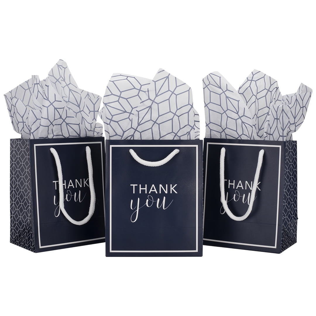 Koyal Wholesale Thank You Party Gift Bags with Handles and Tissue Paper