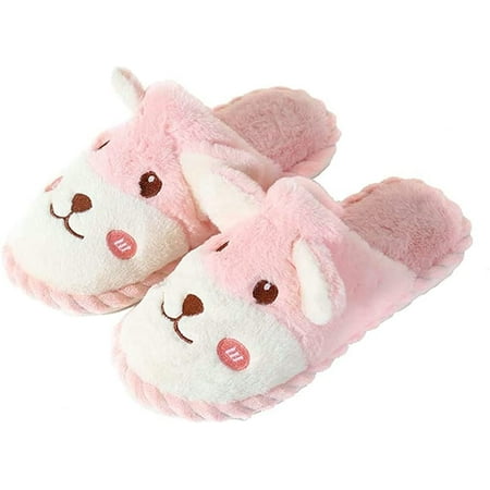 

CoCopeaunt Cute Animal Slippers for Women Men Fluffy Fur Soft Warm Anti-slip House Shoes Indoor Slippers