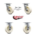 thumbnail image 2 of 6 Inch Nylon Caster Set with Ball Bearings 2 Swivel Lock 2 Rigid Service Caster, 2 of 2