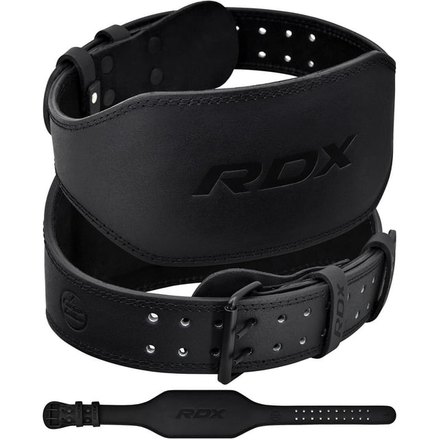 Cinturón de levantamiento de pesas RDX Gym Fitness de piel de vacuno de 4 pulgadas y 6 pulgadas