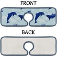 thumbnail image 6 of 3 Pcs SKYSONIC Faucet Absorbent Mat Dolphins Couple in The Sea Washable Counter Drying Pads Behind Faucet for Kitchen Bathroom, 6 of 7